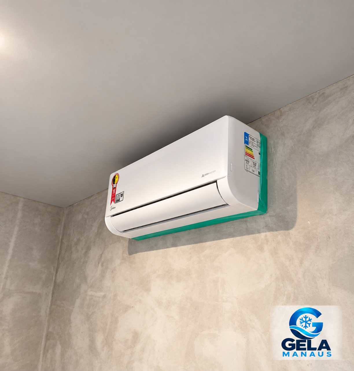 Aparelho split instalado em ambiente residencial